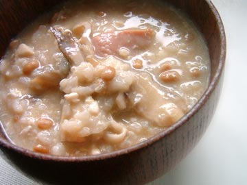 納豆とみそ汁で作る雑炊